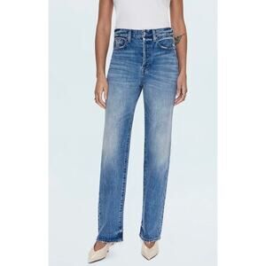 Pistola Cassie Super High Rise Straight Leg Blue Jeans Organic Cotton Stretch 24